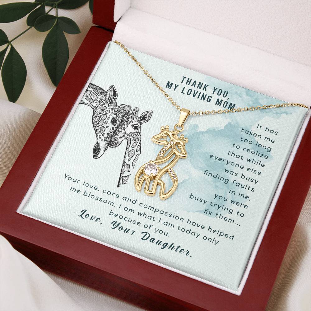 Daughter to Mom Giraffe Necklace – A Symbol of Grace, Strength, and Endless Love