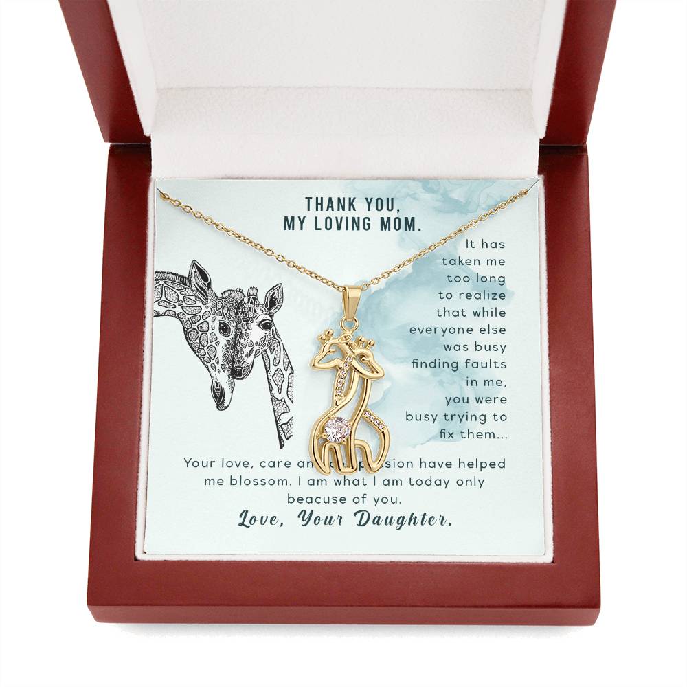 Daughter to Mom Giraffe Necklace – A Symbol of Grace, Strength, and Endless Love