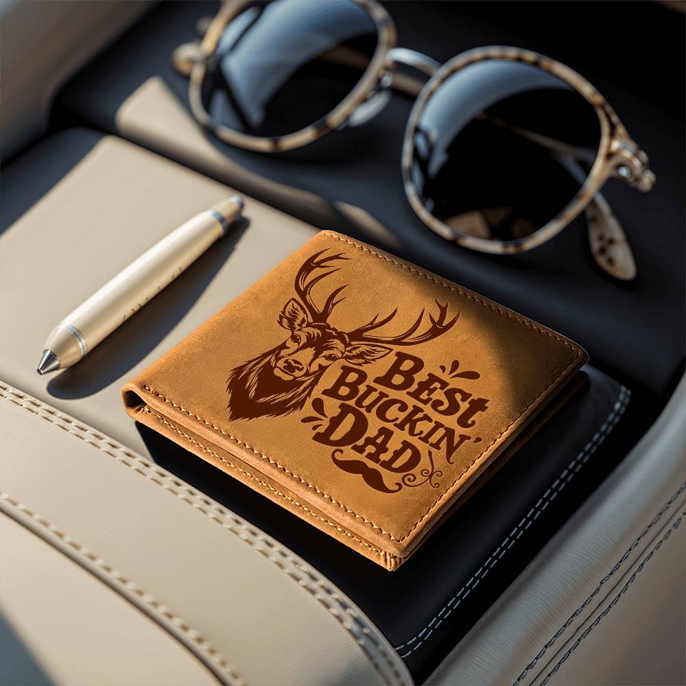 BEST BUCKIN" DAD Leather Wallet