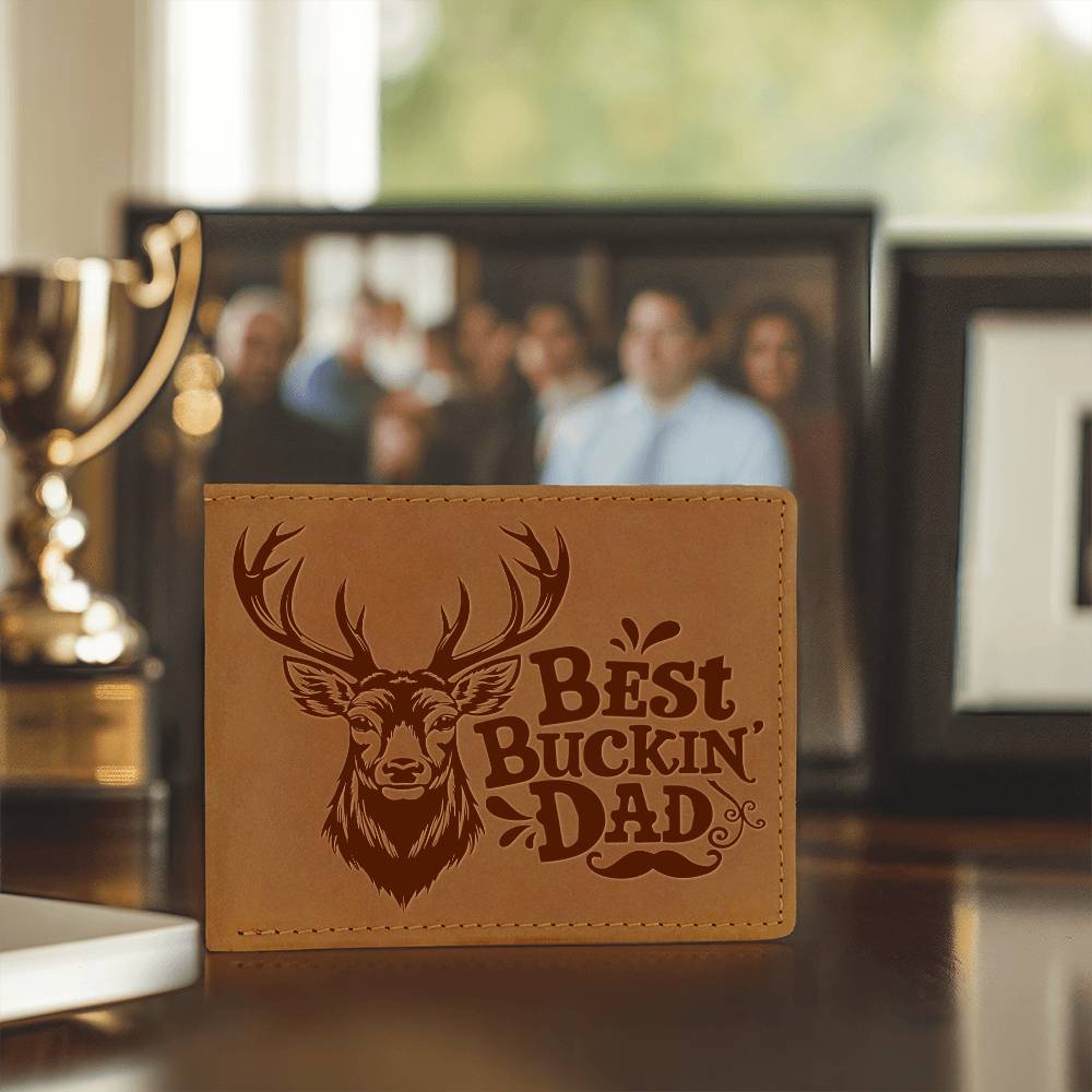 BEST BUCKIN" DAD Leather Wallet