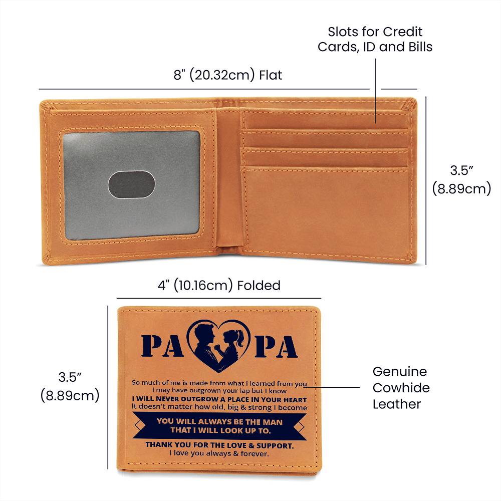 Papa I Love You Leather Wallet