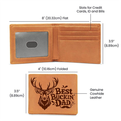 BEST BUCKIN" DAD Leather Wallet