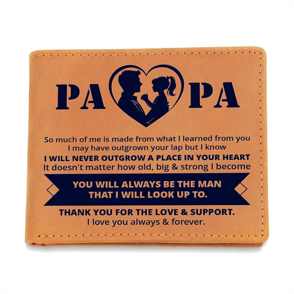 Papa I Love You Leather Wallet