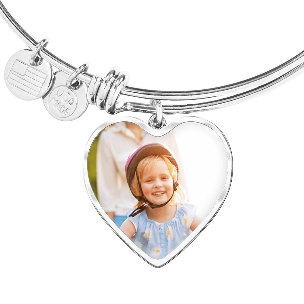 Customizable Photo Heart Bangle