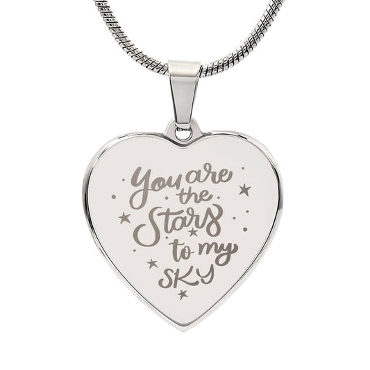 You are the Stars Engraved Heart Necklace