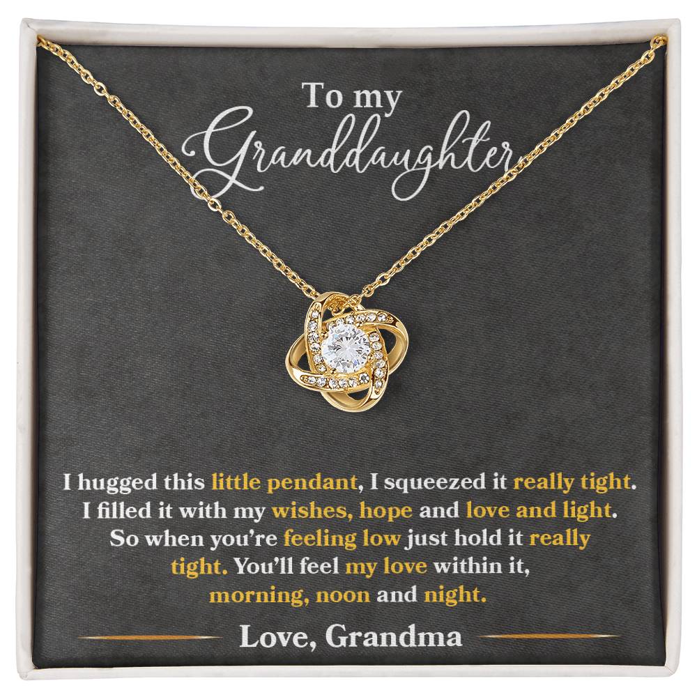 To My Granddaughter Love Knot Necklace