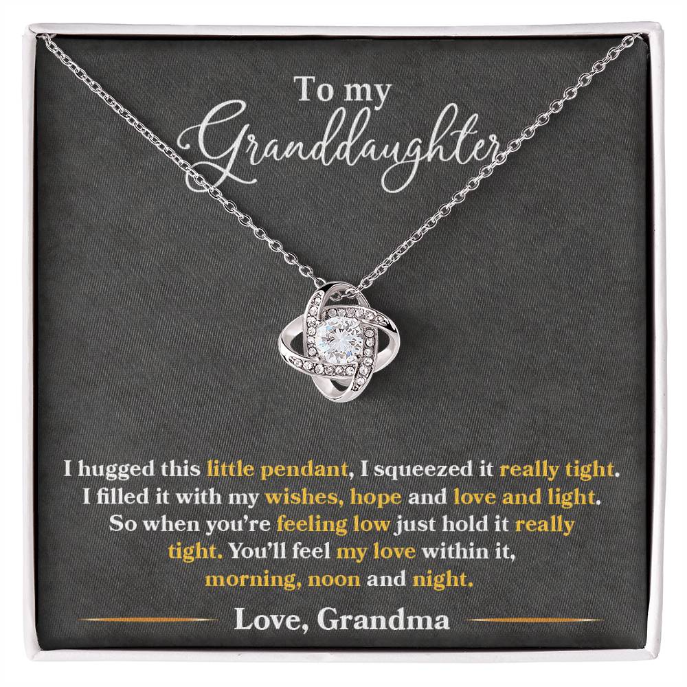 To My Granddaughter Love Knot Necklace