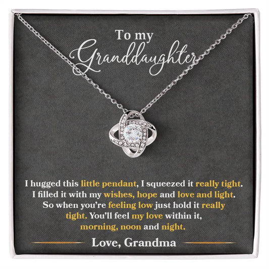 To My Granddaughter Love Knot Necklace