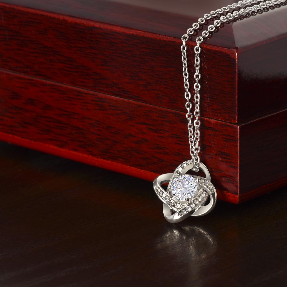 To My Granddaughter, Always Keep Me In Your Heart, Love Knot Necklace