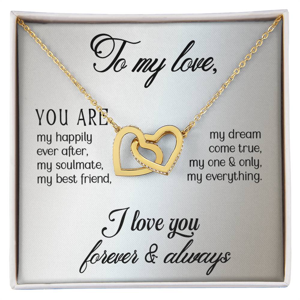 Interlocking Hearts Necklace - Symbol of Never-Ending Love Wife