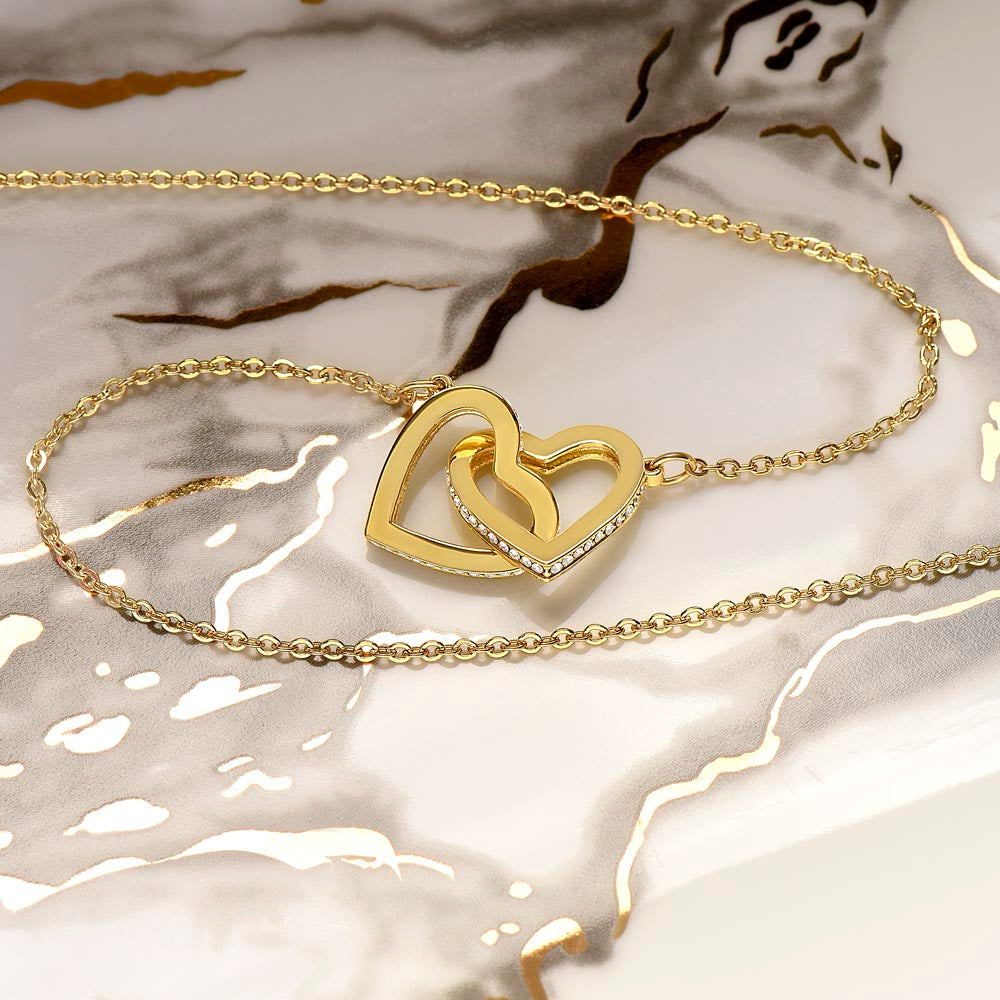 Interlocking Hearts Necklace - Symbol of Never-Ending Love Wife