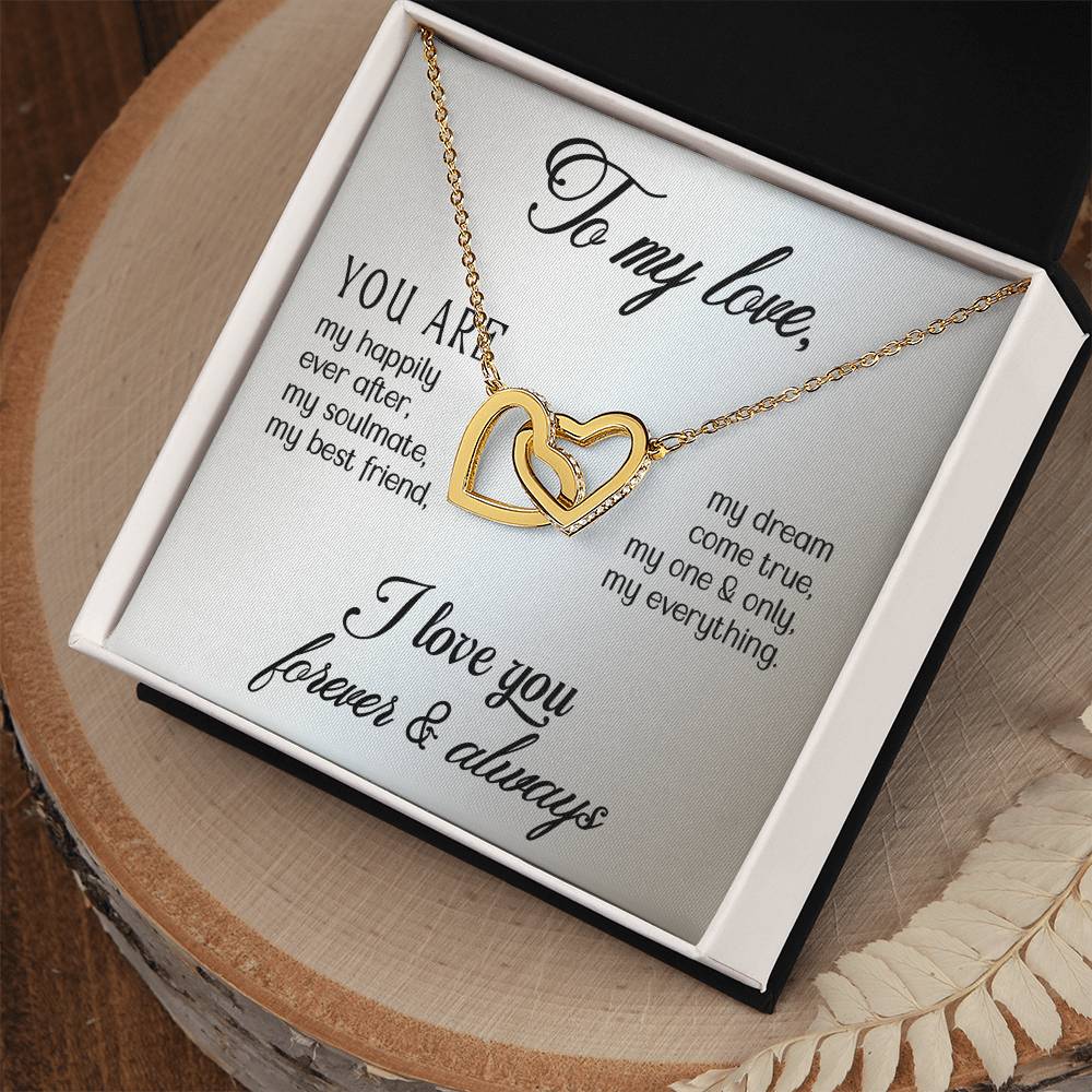 Interlocking Hearts Necklace - Symbol of Never-Ending Love Wife