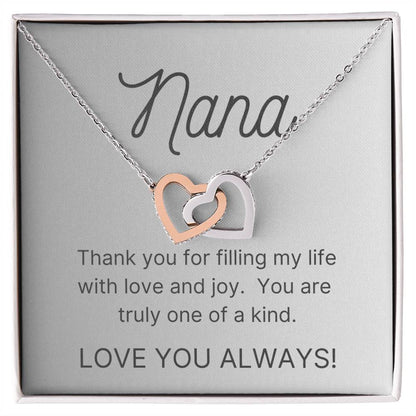 Two Interlocking Hearts Necklace for Nana