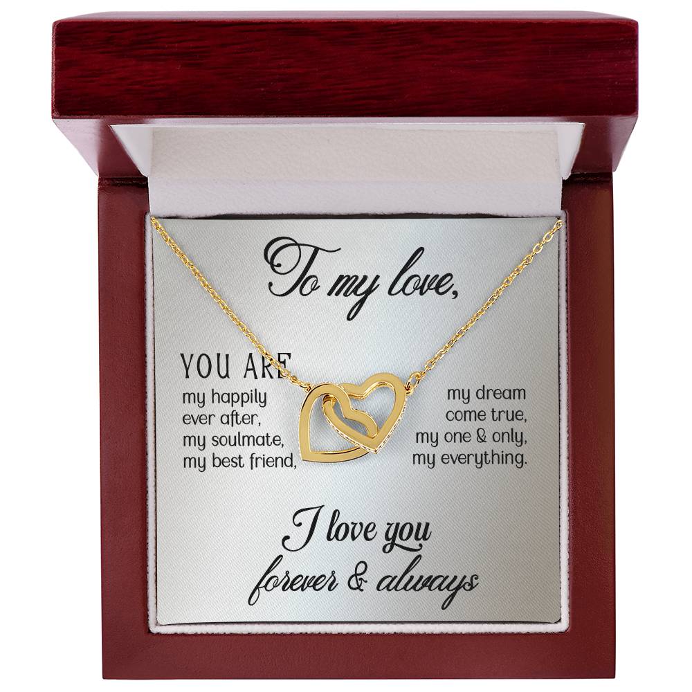 Interlocking Hearts Necklace - Symbol of Never-Ending Love Wife