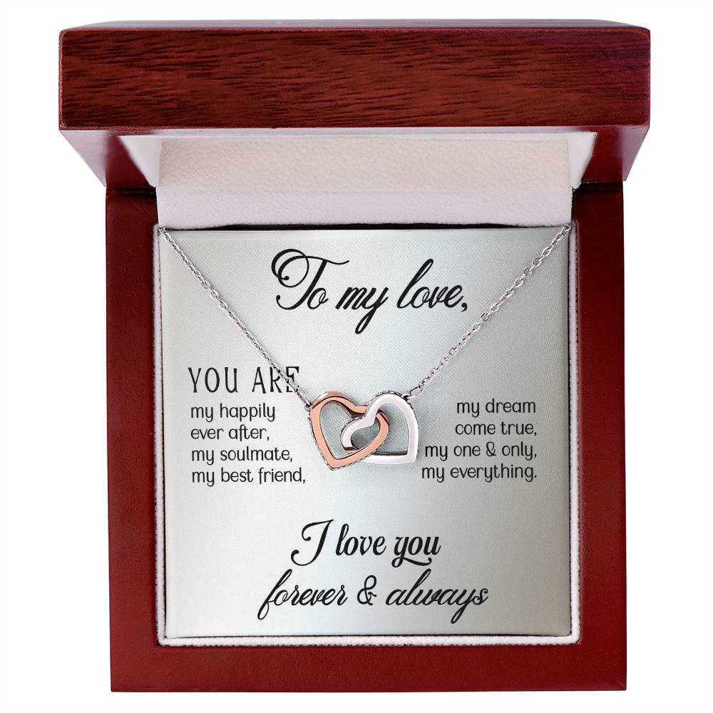 Interlocking Hearts Necklace - Symbol of Never-Ending Love Wife