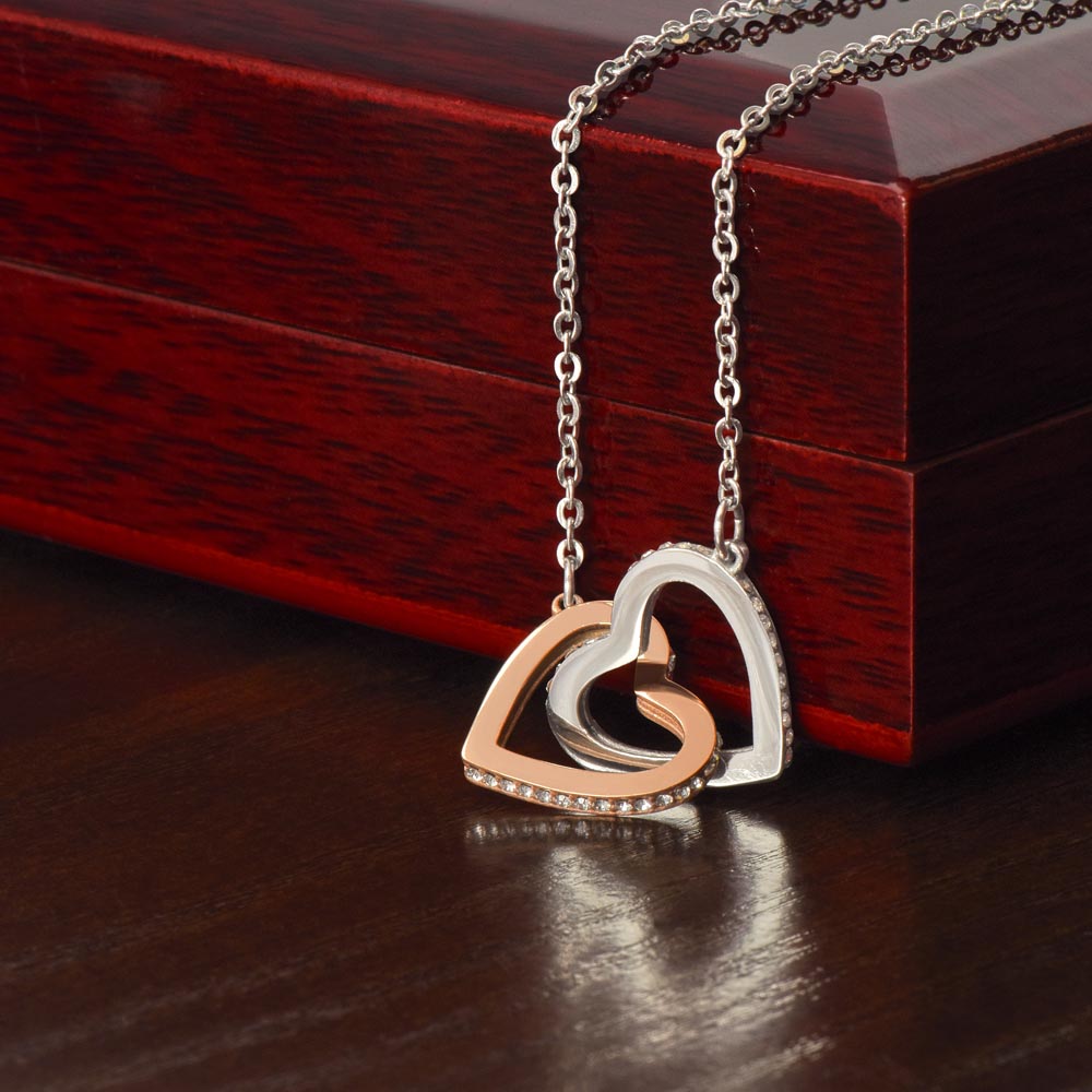 Interlocking Hearts Necklace - Symbol of Never-Ending Love Wife