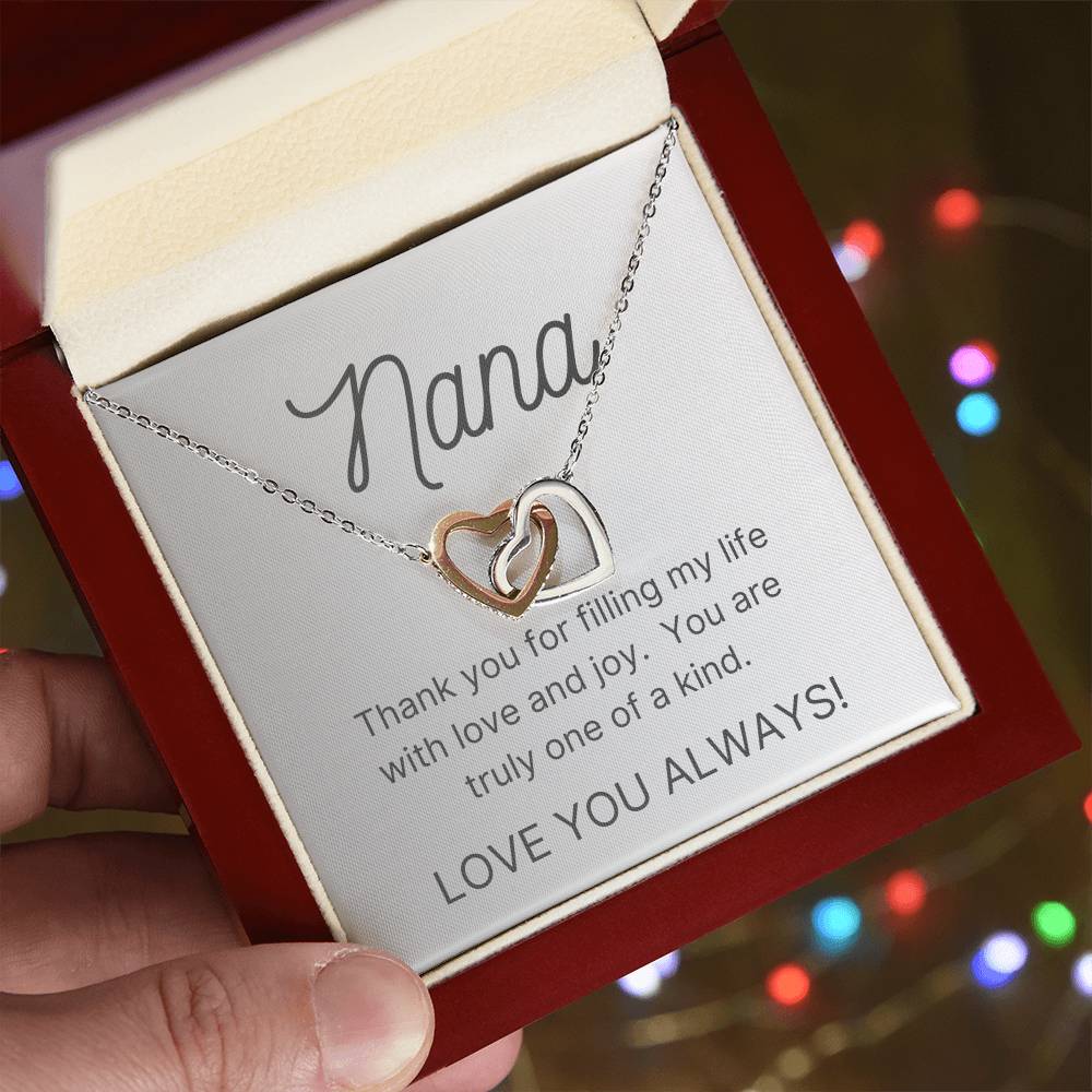 Two Interlocking Hearts Necklace for Nana