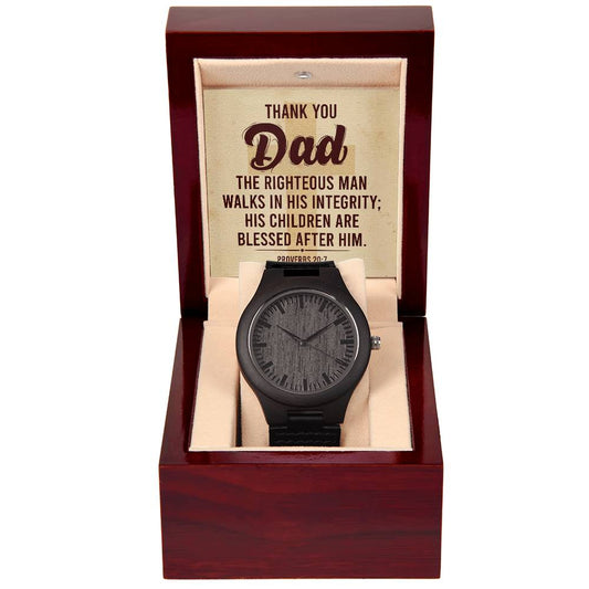 Thank You Dad Wooden Watch