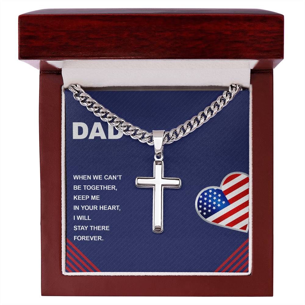 Dad, When We Can't Be Together Cross Necklace