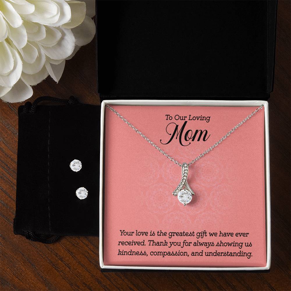 To Our Loving Mom Necklace and Earring Set