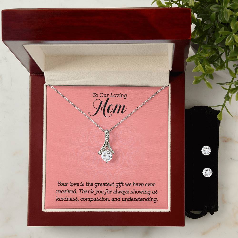 To Our Loving Mom Necklace and Earring Set