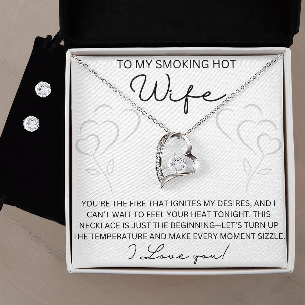 Sizzling Love: The Forever Love Necklace & Earring Set for My Smoking Hot Wife