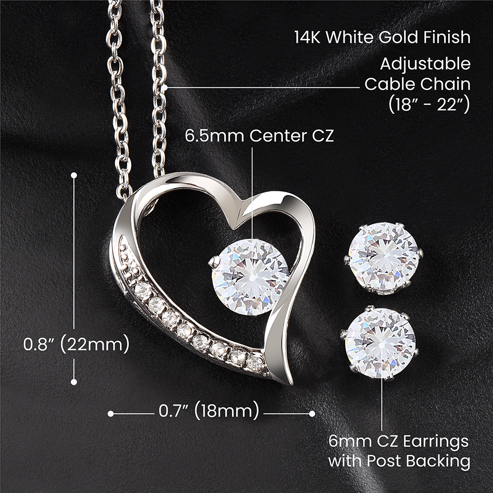 Forever Love Necklace & Earring Set – A Promise of Endless Devotion