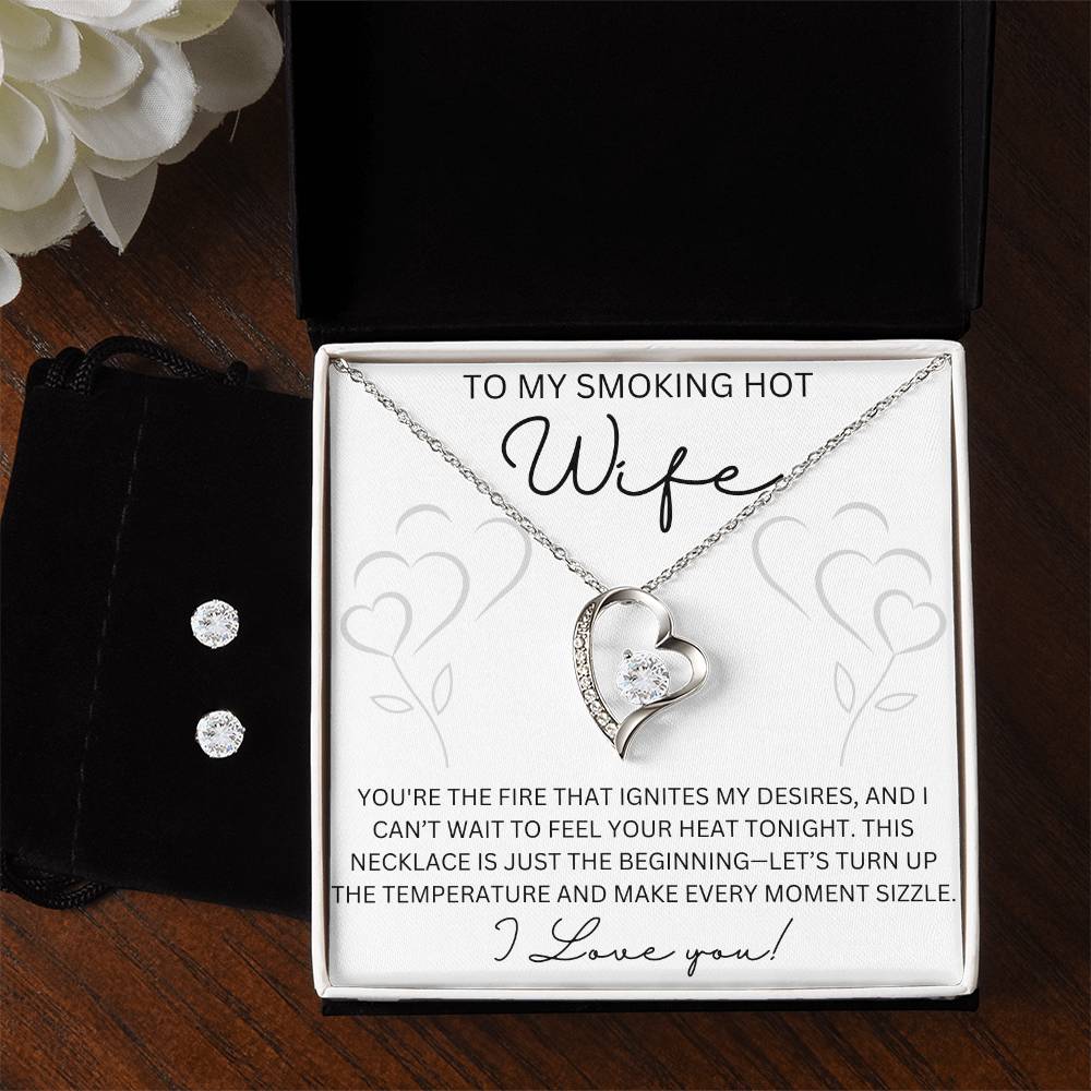 Sizzling Love: The Forever Love Necklace & Earring Set for My Smoking Hot Wife