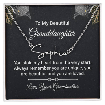 To My Granddaughter Name Necklace