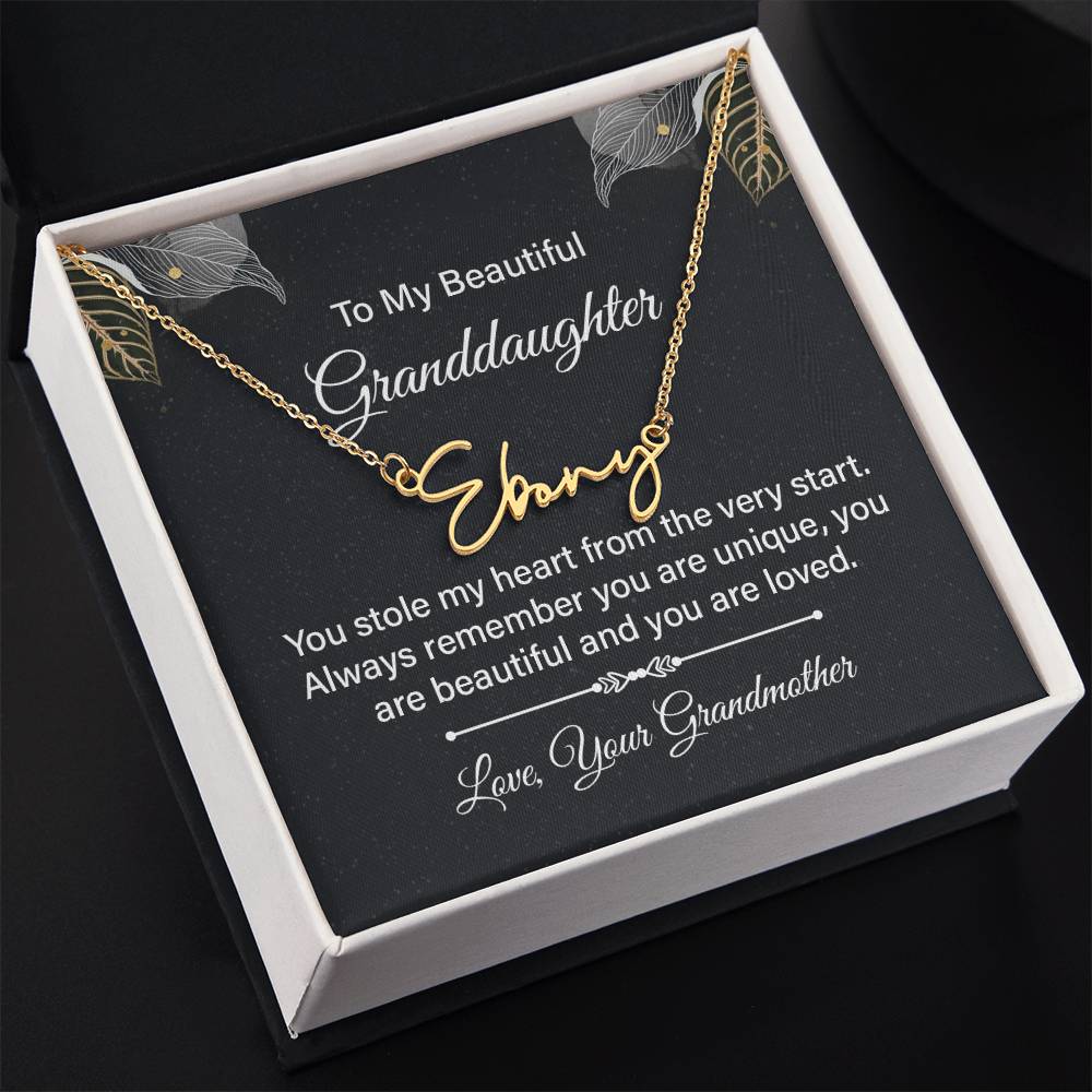 To My Granddaughter Name Necklace