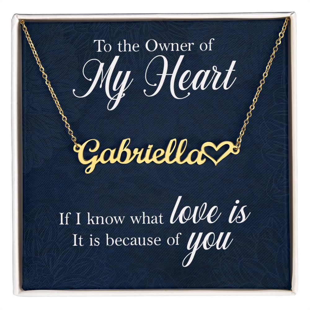 To The Owner of My Heart Personalized Name Necklace