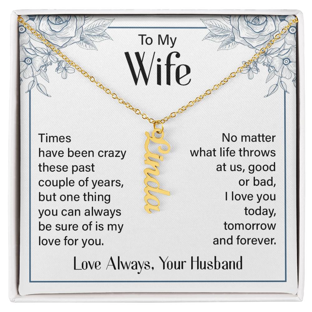 To My Wife I Love You Forever Custom Name Necklace