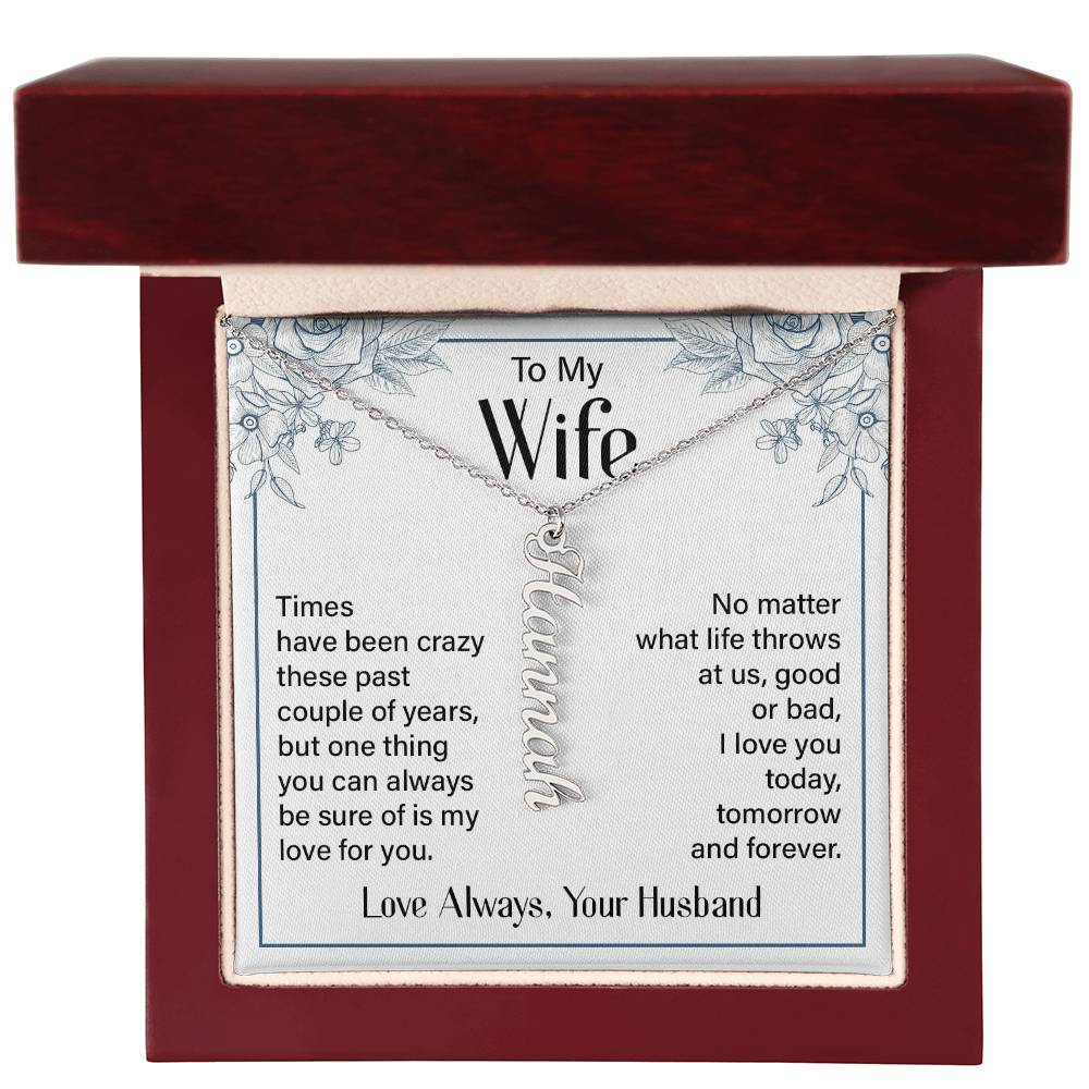 To My Wife I Love You Forever Custom Name Necklace