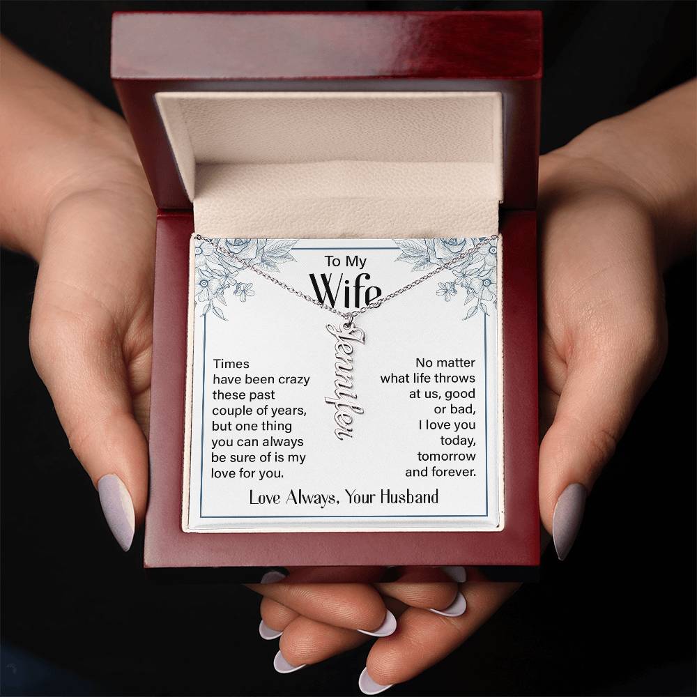 To My Wife I Love You Forever Custom Name Necklace