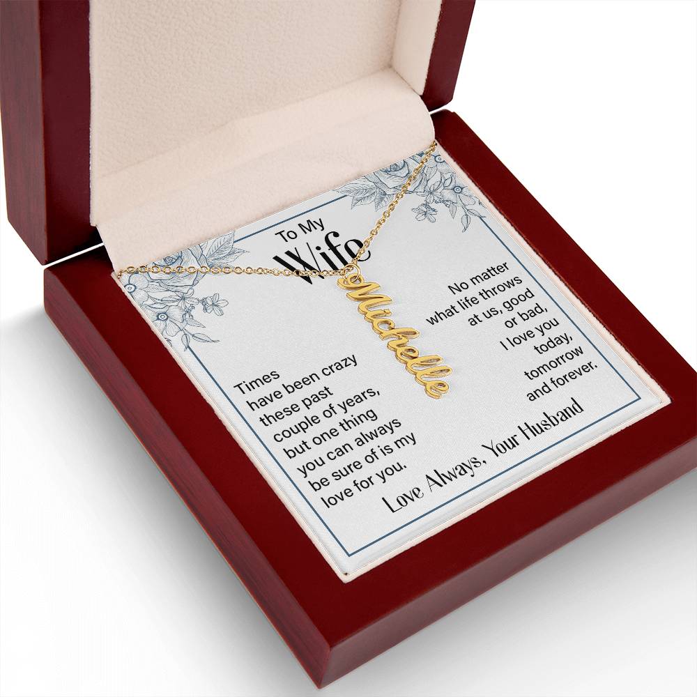 To My Wife I Love You Forever Custom Name Necklace