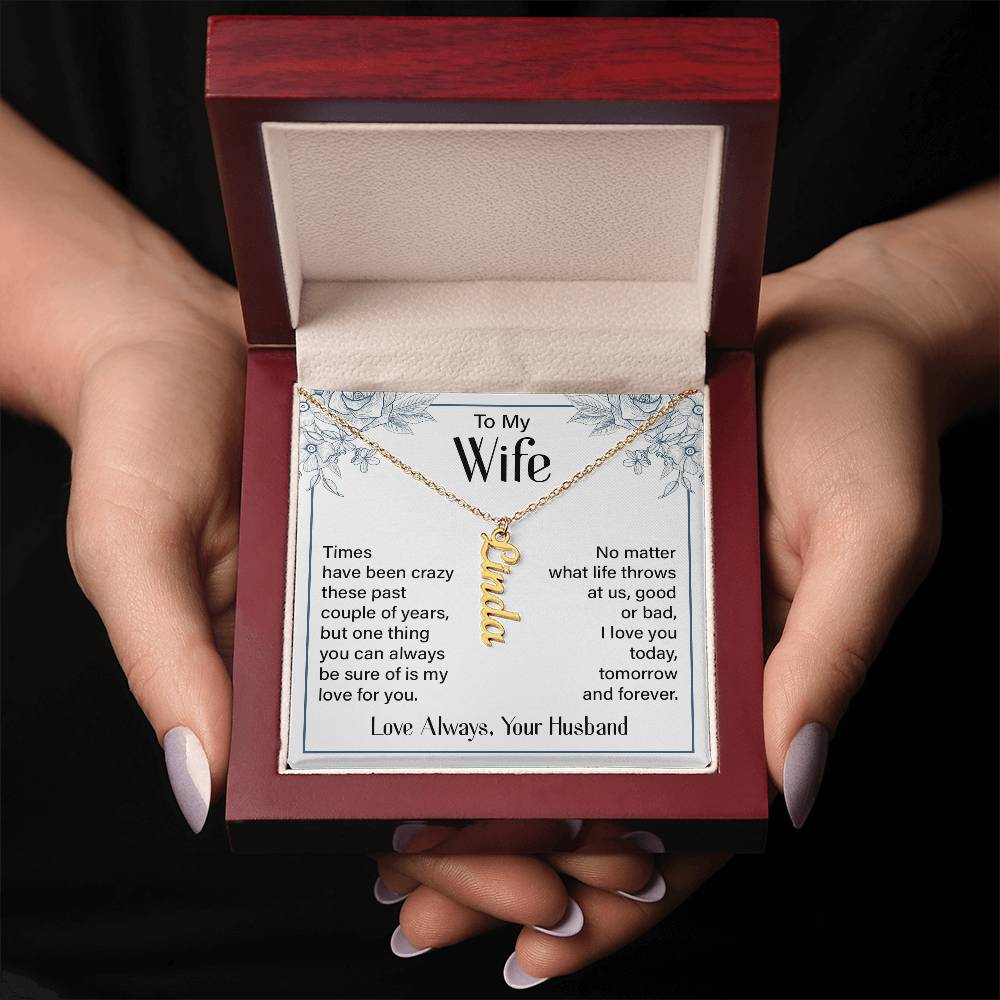 To My Wife I Love You Forever Custom Name Necklace