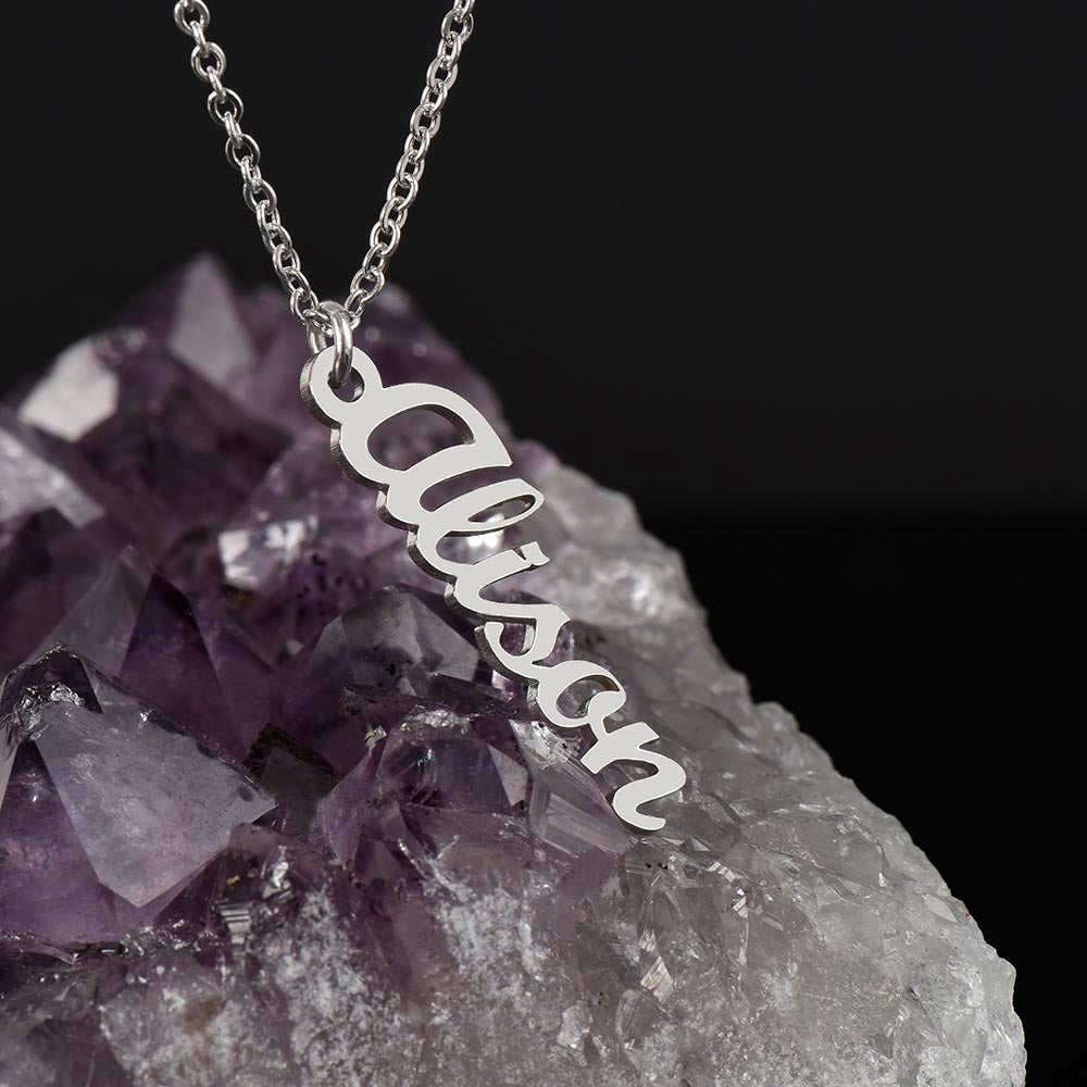 Personalized Vertical Name Necklace For Grandma