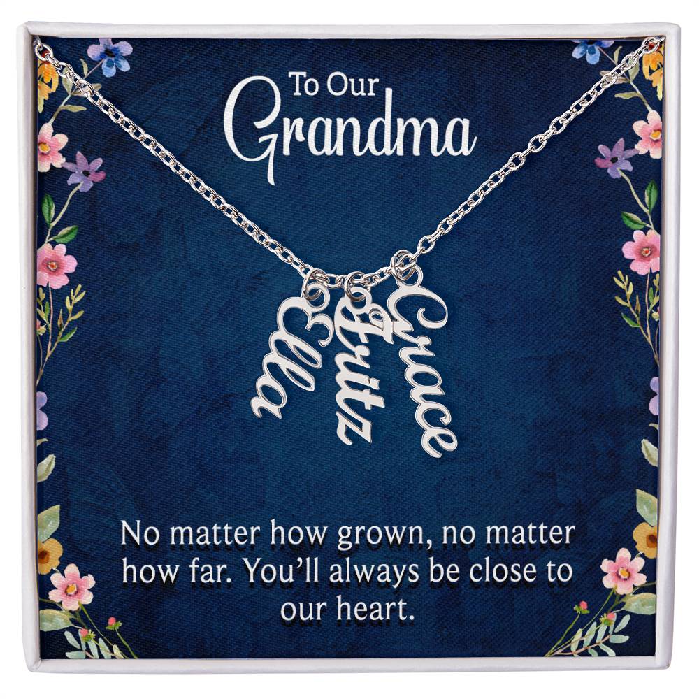 Personalized Vertical Name Necklace For Grandma