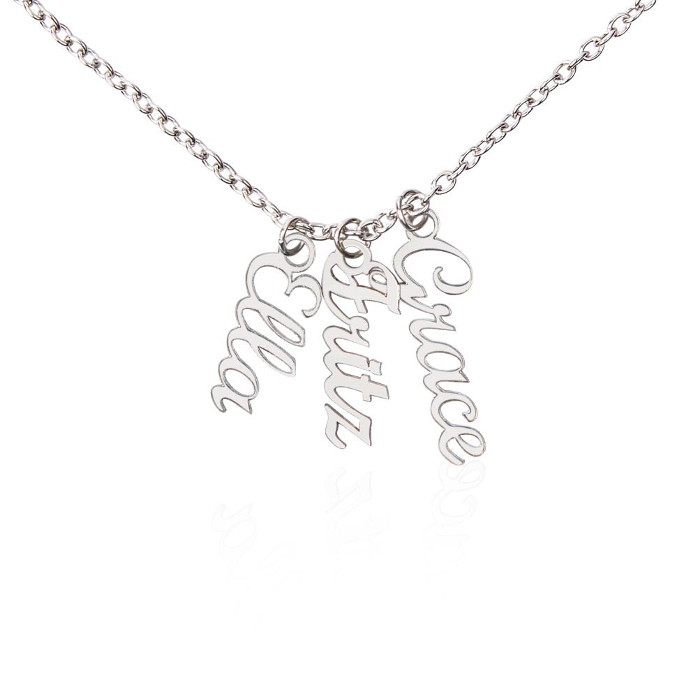 Personalized Vertical Name Necklace For Grandma