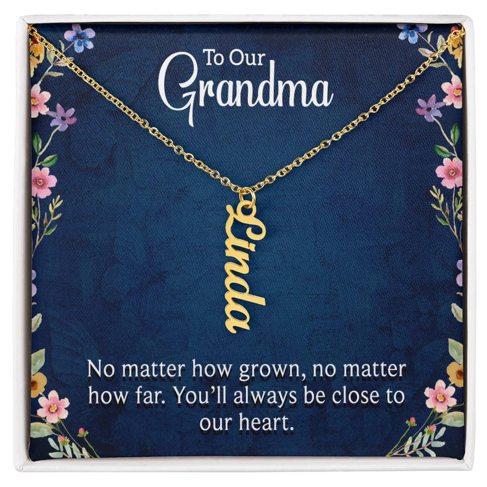 Personalized Vertical Name Necklace For Grandma