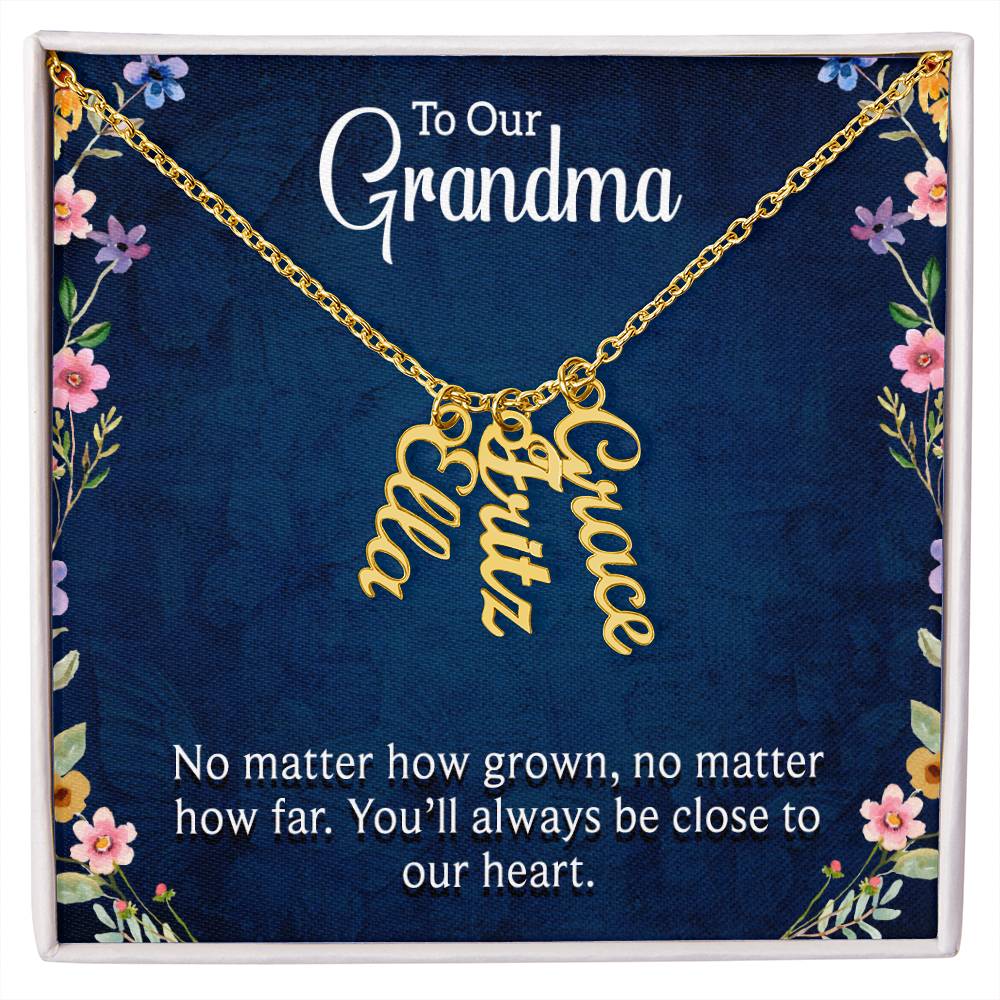 Personalized Vertical Name Necklace For Grandma