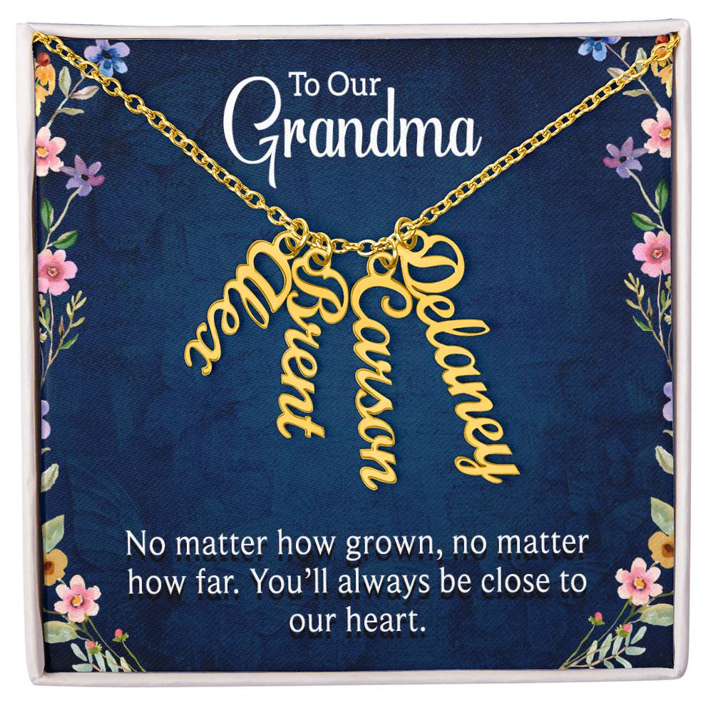 Personalized Vertical Name Necklace For Grandma