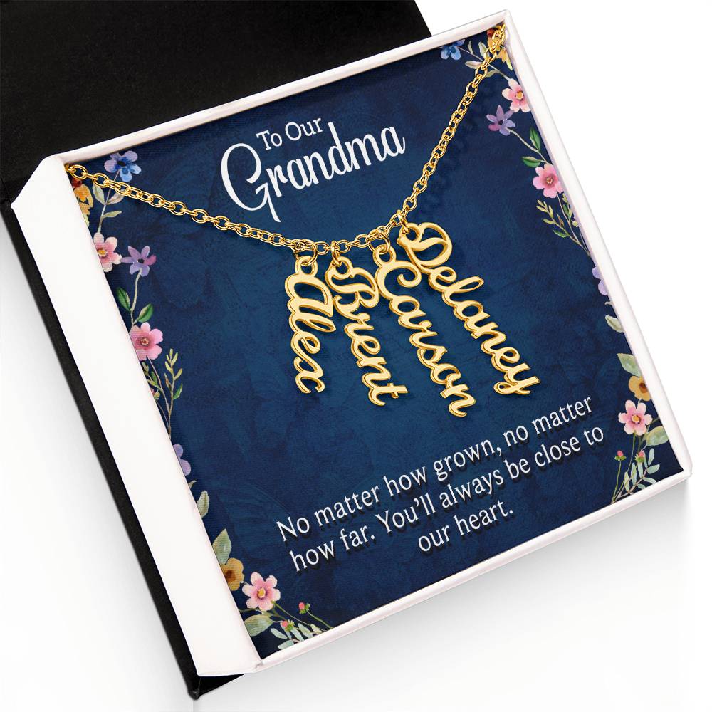 Personalized Vertical Name Necklace For Grandma