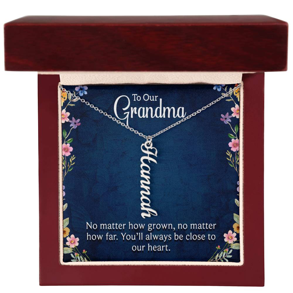 Personalized Vertical Name Necklace For Grandma