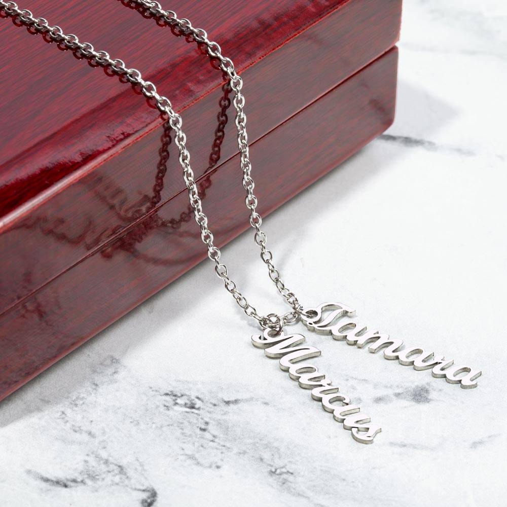 Mom Your Presence is a Gentle Breeze Multi Vertical Name Necklace