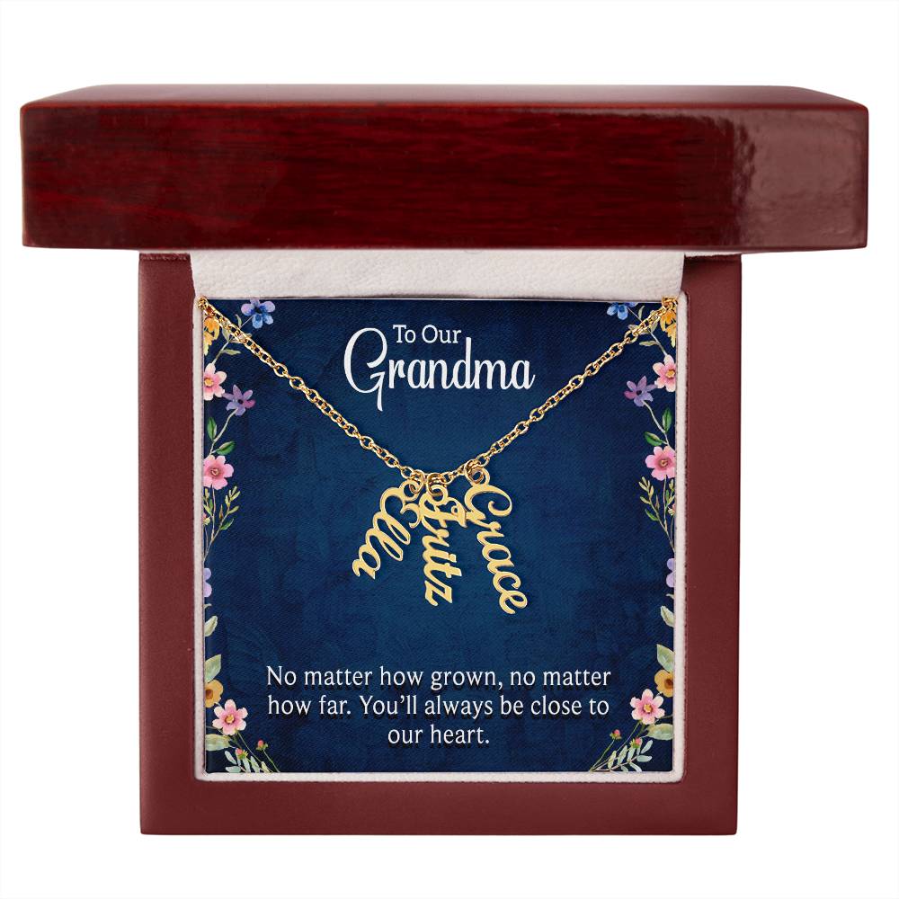 Personalized Vertical Name Necklace For Grandma