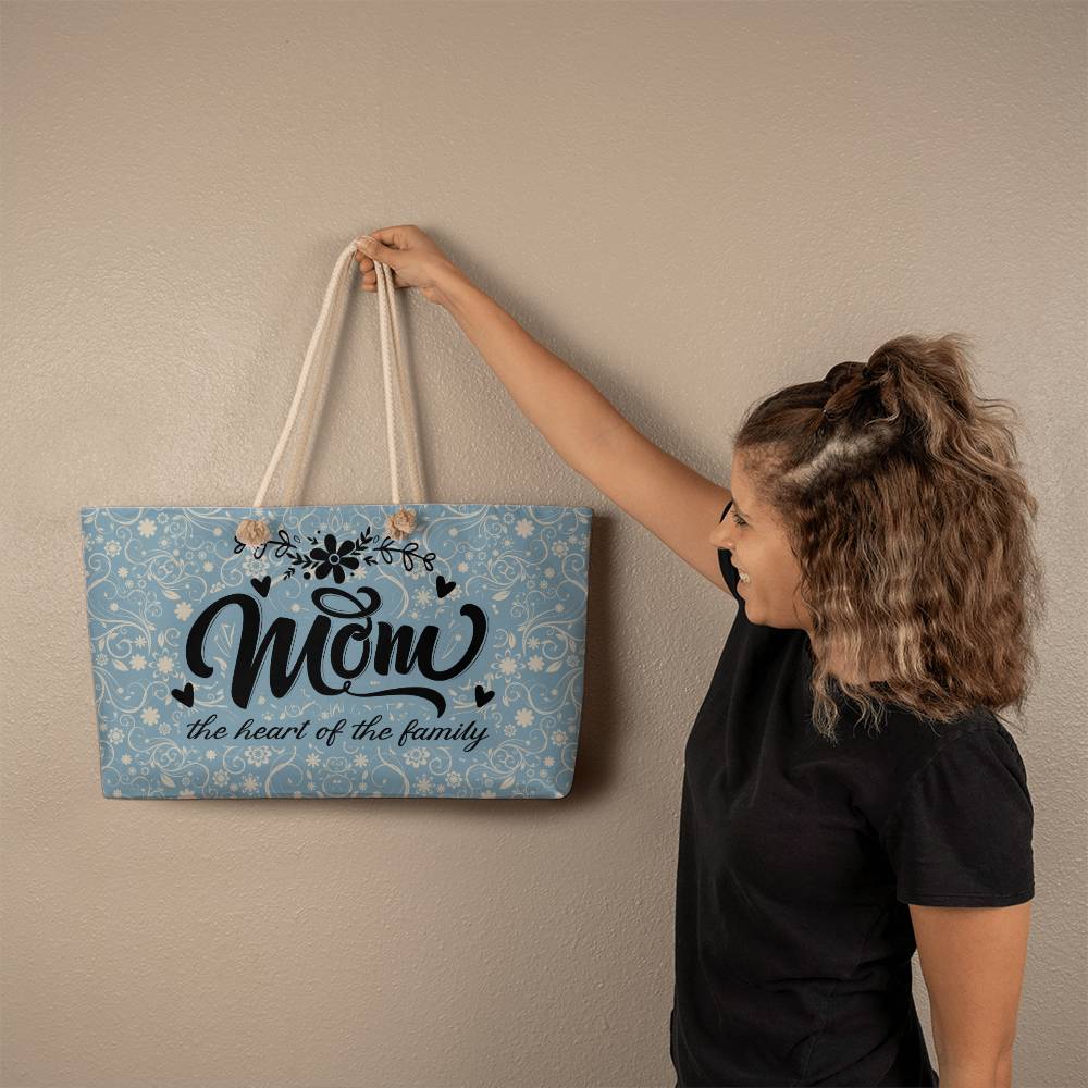 Mom The Heart of the Family Weekender Tote Bag