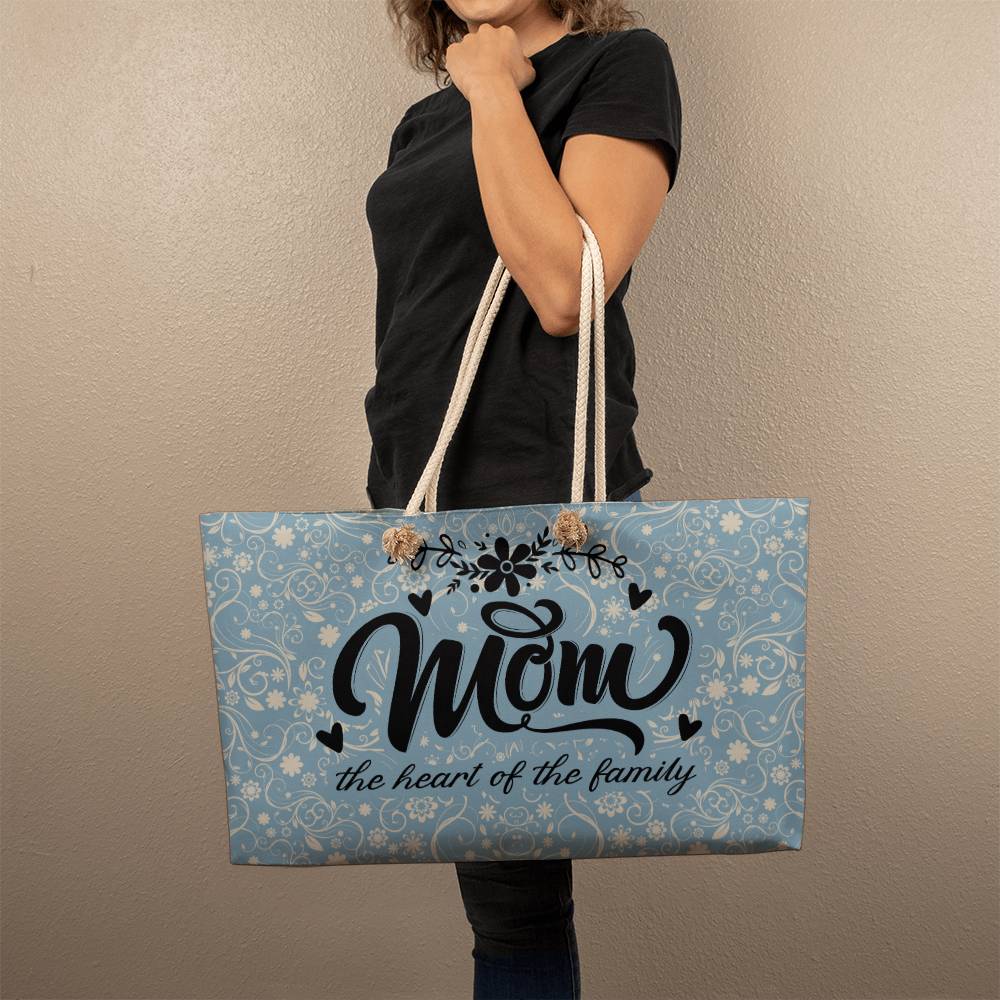 Mom The Heart of the Family Weekender Tote Bag