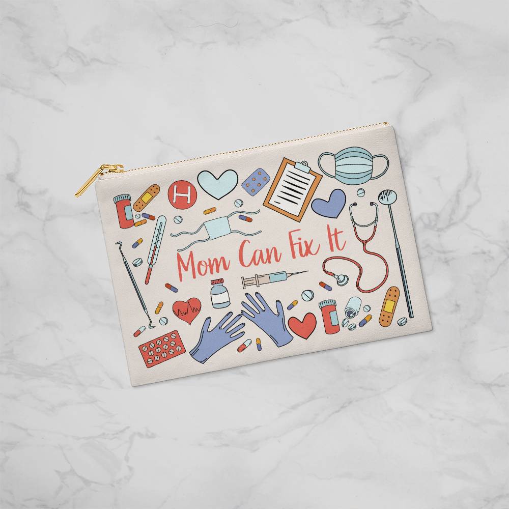 Mom Can Fix It Large Zippered Pouch