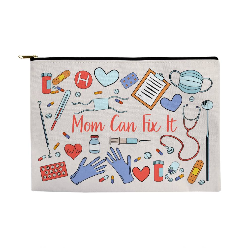 Mom Can Fix It Large Zippered Pouch